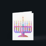 Happy Hanukkah Pink Menorah Foto Karte<br><div class="desc">Eine fabelhafte rosa Menorah für all ihre Hanukka Wünsche! Personalisieren Sie mit Ihrem eigenen Foto und Gruß.</div>