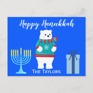 Happy Hanukkah Polar Bear Grüße Feiertagspostkarte