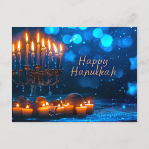 Happy Hanukkah Postcard Feiertagspostkarte