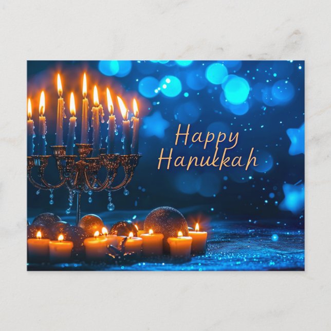Happy Hanukkah Postcard Feiertagspostkarte (Vorderseite)