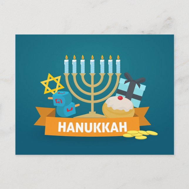 Happy Hanukkah Postkarte (Vorderseite)