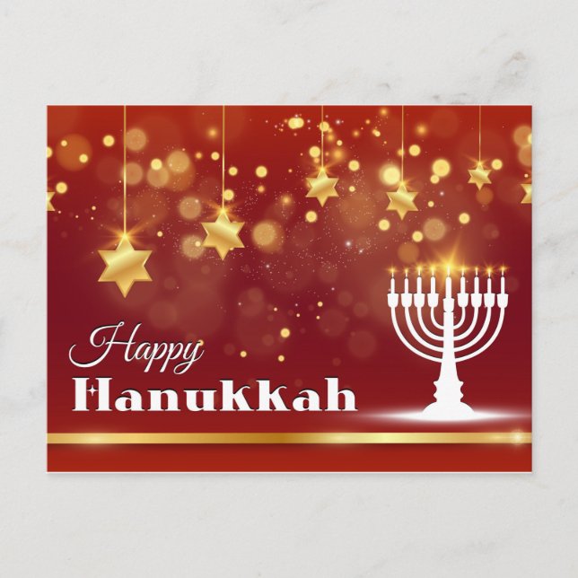 Happy Hanukkah Postkarte (Vorderseite)