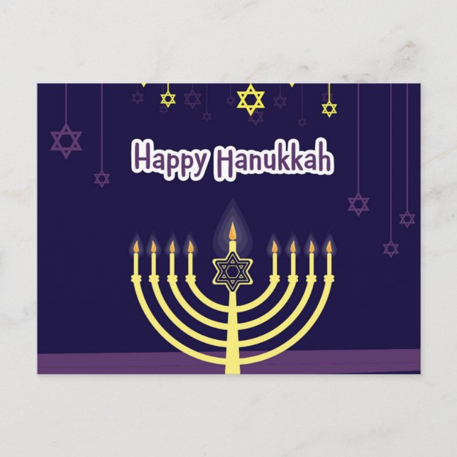 Happy Hanukkah Postkarte (Vorderseite)