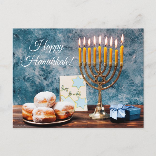 Happy Hanukkah Postkarte (Vorderseite)