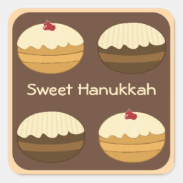 Happy Hanukkah Quadratischer Aufkleber