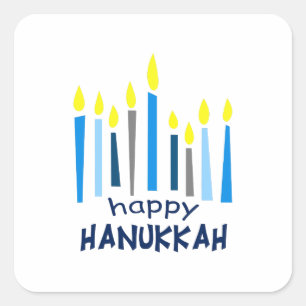 HAPPY HANUKKAH QUADRATISCHER AUFKLEBER