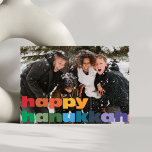 Happy Hanukkah Rainbow Typografy Foto Overlay Feiertagskarte<br><div class="desc">Happy Hanukkah Rainbow Typografy Foto Overlay Holiday Card</div>