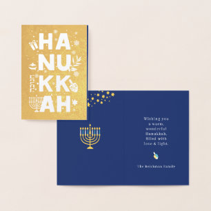 Happy Hanukkah Real Foil Card Folienkarte
