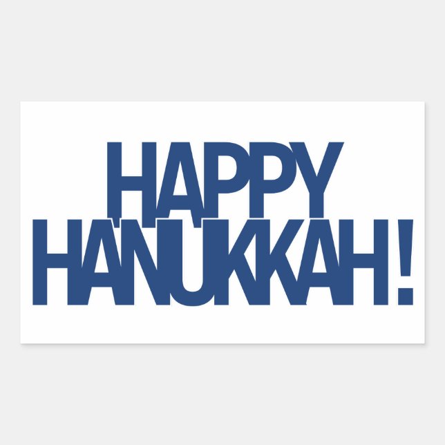 Happy Hanukkah Rechteckiger Aufkleber (Vorderseite)