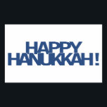 Happy Hanukkah Rechteckiger Aufkleber<br><div class="desc">Happy Hanukka! Happy Chanukah! So oder so schreibt man es,  feiert fröhlich mit Familie und Freunden.</div>