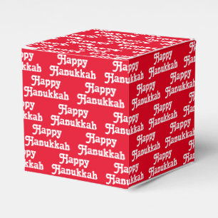 Happy Hanukkah rotes, weißes, modernes typografisc Geschenkschachtel