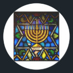 HAPPY HANUKKAH RUNDER AUFKLEBER<br><div class="desc">FOTO</div>