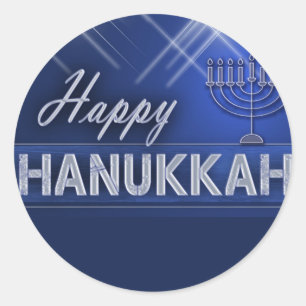 Happy Hanukkah Runder Aufkleber