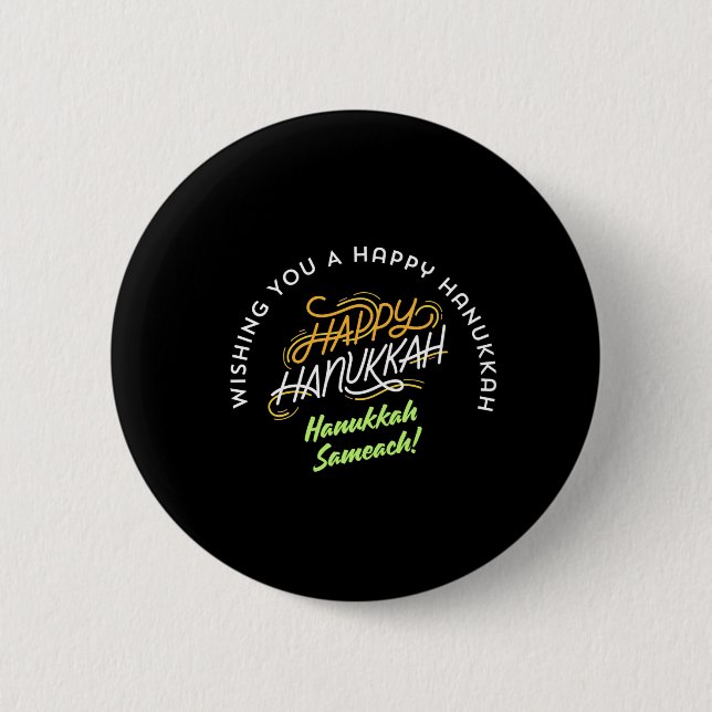 Happy Hanukkah Sameach! Button (Vorderseite)