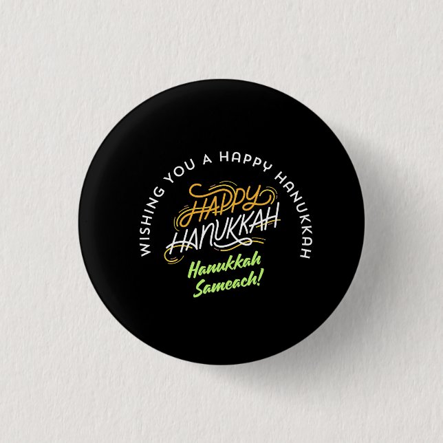 Happy Hanukkah Sameach! Button (Vorderseite)