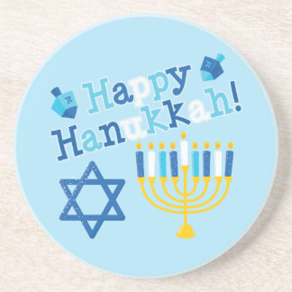 Happy Hanukkah Sandstein Untersetzer