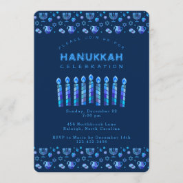 Happy Hanukkah Schöner jüdischer Urlaub Einladung