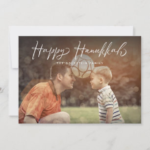 Happy Hanukkah Script Foto Holiday Ankündigung