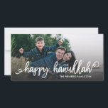 Happy Hanukkah Script Typografie Holiday Foto Feiertagskarte<br><div class="desc">Happy Hanukkah Script Typografie Holiday Foto</div>