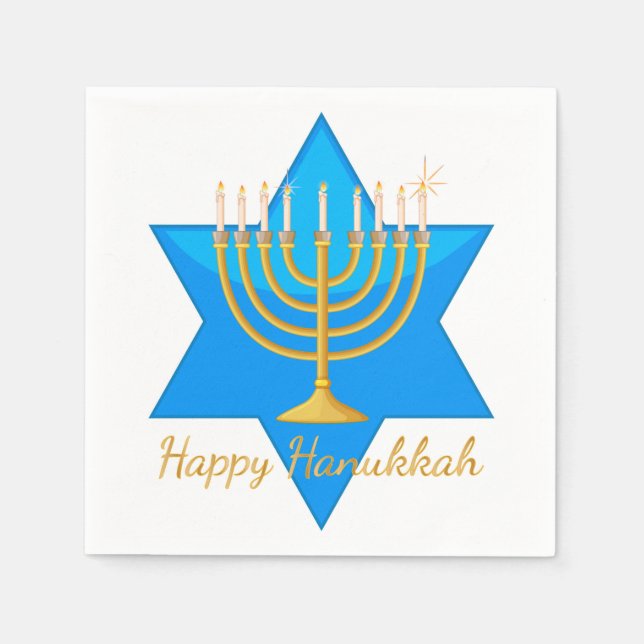 Happy Hanukkah Serviette (Vorderseite)
