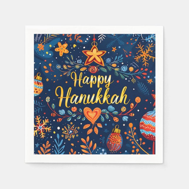 Happy Hanukkah Serviette (Vorderseite)