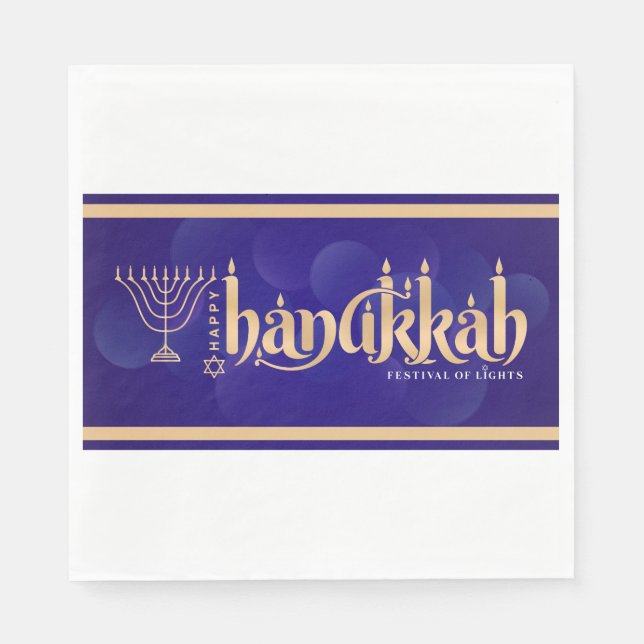 Happy Hanukkah  Serviette (Vorderseite)