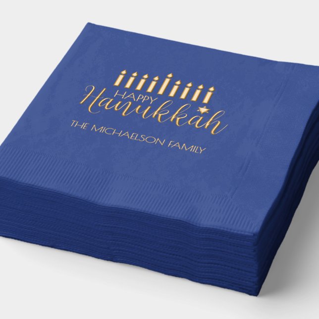 Happy Hanukkah Servietten Mit Folie (Ausschnitt)
