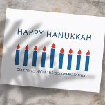 Happy Hanukkah | Simple and Modern Candle Greeting Feiertagspostkarte<br><div class="desc">This is a simple,  minimalist and modern design of the Menorah or temple candlesticks.</div>