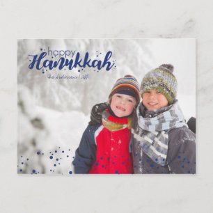 Happy Hanukkah Snow Bubbles Foto Postcards Feiertagspostkarte