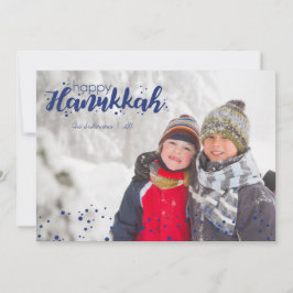 Happy Hanukkah Snow Bubbles Holiday Foto Card Feiertagskarte