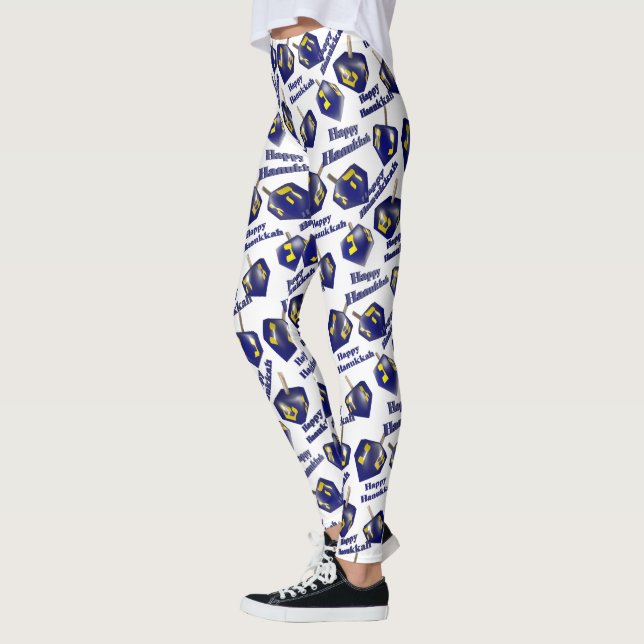 Happy Hanukkah Spinning Dreidel Leggings (Links)