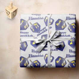 Happy Hanukkah Spinning Dreidel Seidenpapier