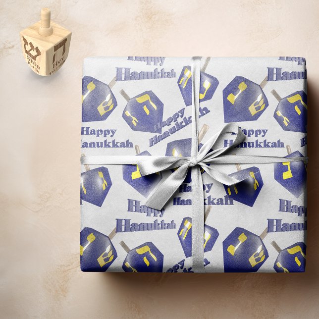 Happy Hanukkah Spinning Dreidel Seidenpapier (Von Creator hochgeladen)