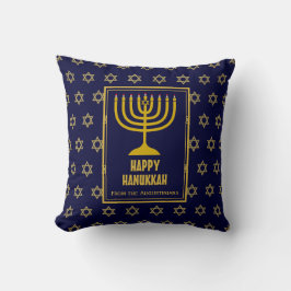 HAPPY HANUKKAH Star David Personalisiert BLUE Kissen
