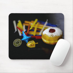 Happy Hanukkah, Star der David-Münze, menorah-Farb Mousepad