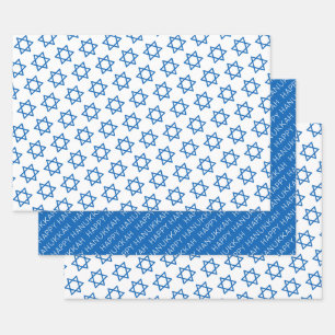 Happy Hanukkah Star von David Holiday Faith Geschenkpapier Set