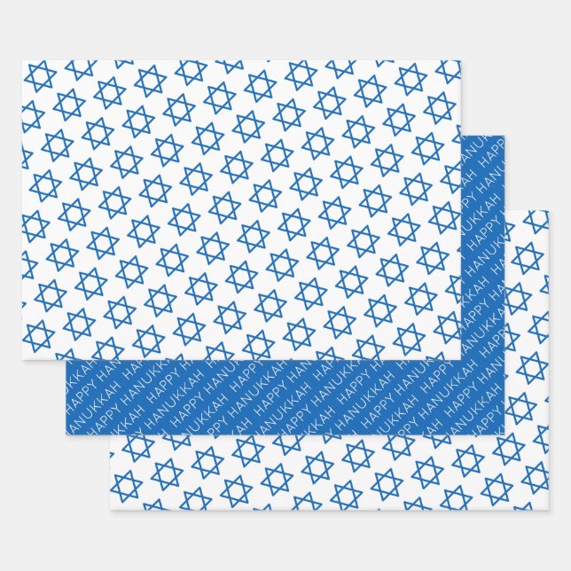 Happy Hanukkah Star von David Holiday Faith Geschenkpapier Set (Set)