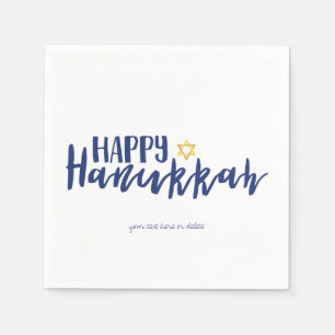 Happy Hanukkah Star von David Holiday Napkin Serviette
