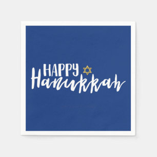 Happy Hanukkah Star von David Holiday Napkin Serviette