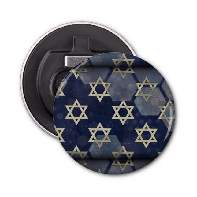 Happy Hanukkah Star von David menorah Dreidel Slip Flaschenöffner (Vorderseite)