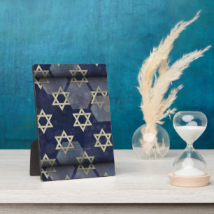 Happy Hanukkah Star von David menorah Dreidel Slip Fotoplatte