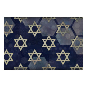 Happy Hanukkah Star von David menorah Dreidel Slip Poster