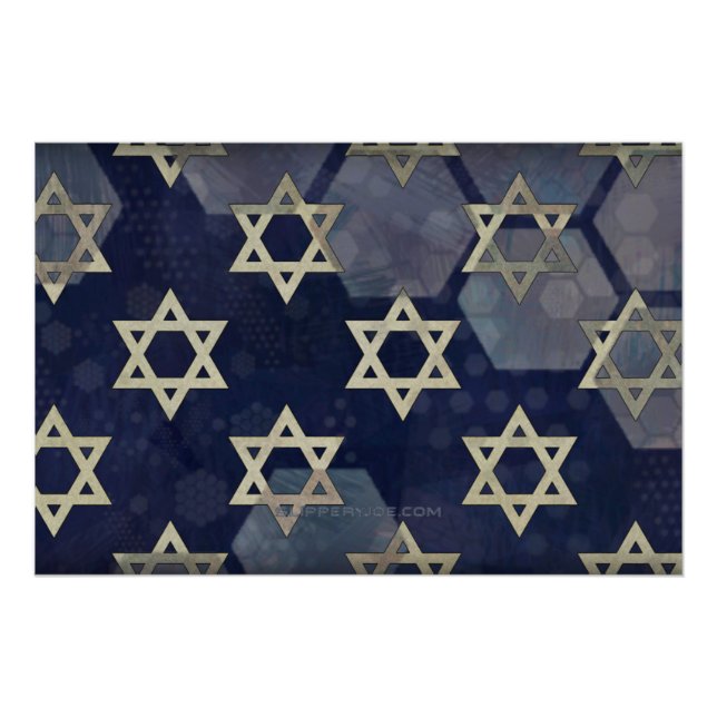 Happy Hanukkah Star von David menorah Dreidel Slip Poster (Vorderseite)