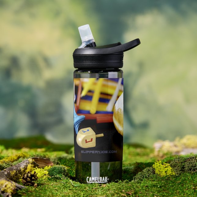 Happy Hanukkah Star von David menorah Dreidel Slip Trinkflasche (Außenbereich)