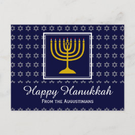 HAPPY HANUKKAH Star von David Menorah Personalisie Feiertagspostkarte