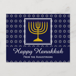 HAPPY HANUKKAH Star von David Menorah Personalisie Feiertagspostkarte