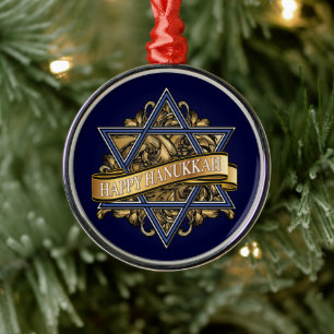 Happy Hanukkah Star von David Ornament Aus Metall