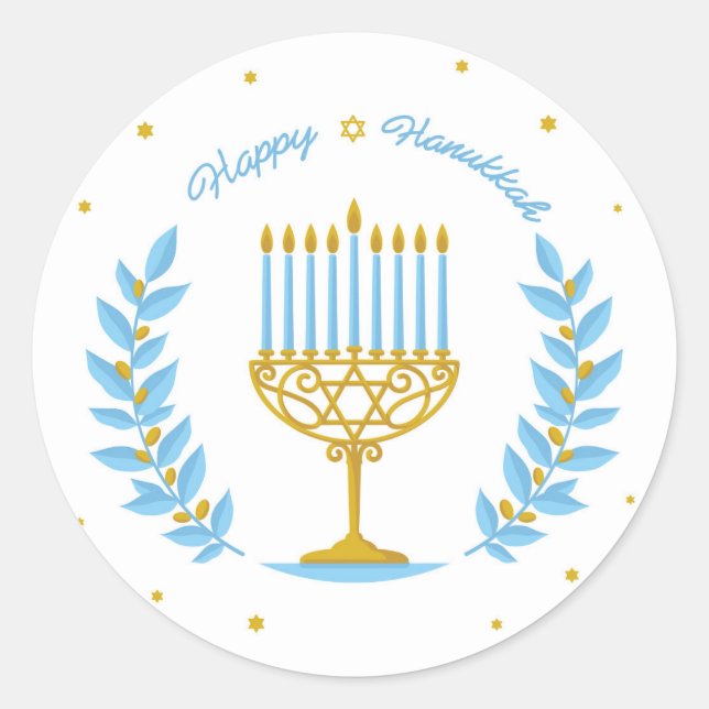 Happy Hanukkah Sticker (Vorderseite)