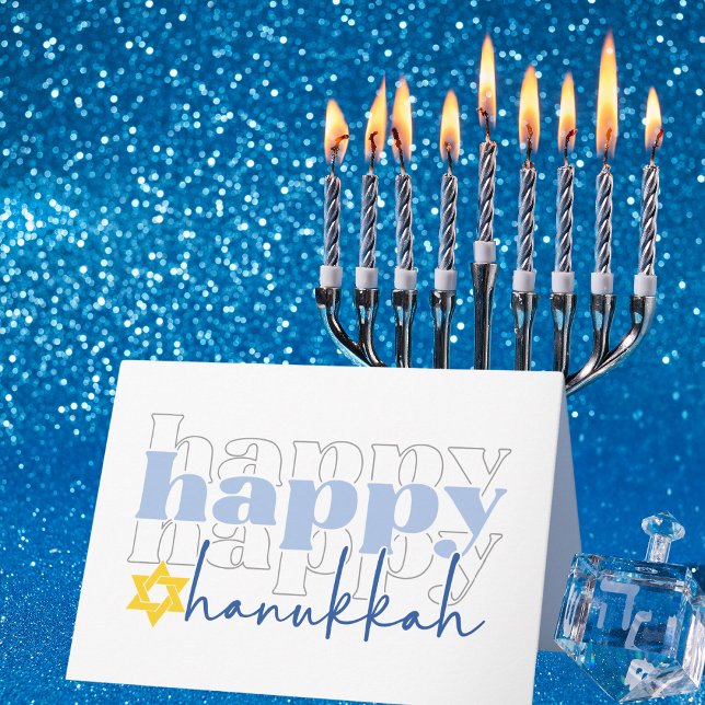 Happy Hanukkah Stylish Holiday Card Feiertagskarte (Von Creator hochgeladen)