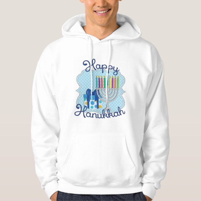 Happy Hanukkah Sweatshirt hässlich schwül Party (Vorderseite)